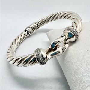 David Yurman Buckle Classic Cable Bracelet with Diamonds